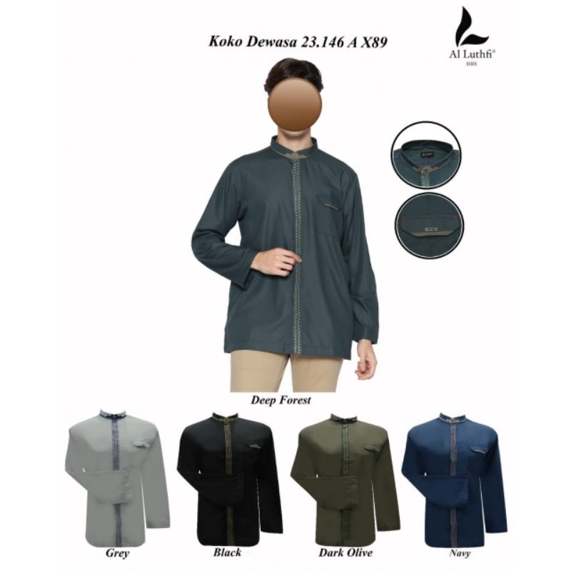 AL-LUTHFI koko lengan panjang varian warna