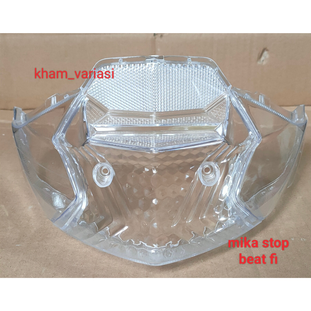 mika lampu stop belakang motor beat fi mika bening merek zoro/mika stop + sen belakang beat fi