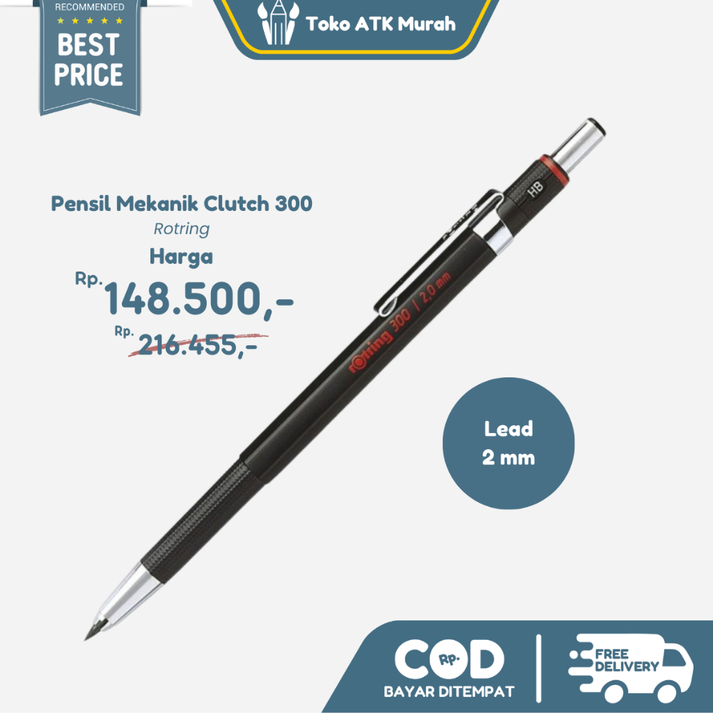 

Pensil Sektsa 2mm Rotring 300 Clutch Pencil / Lead Holder