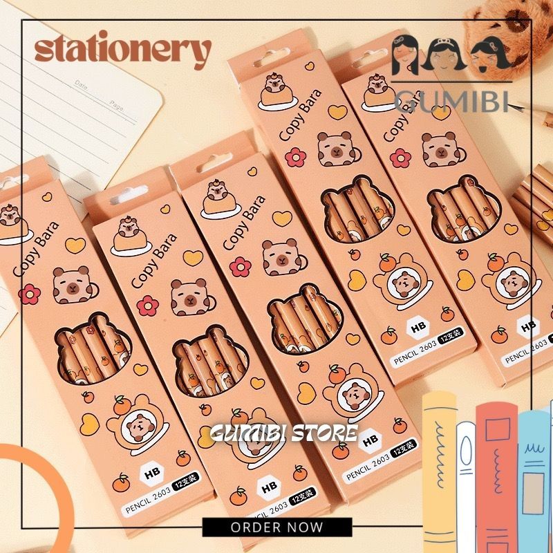 

PENSIL HB CAPYBARA 1 LUSIN 12 PCS PENSIL KARAKTER CAPYBARA PENSIL KAYU LUCU TERMURAH