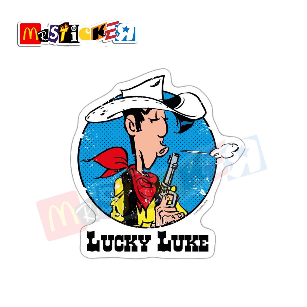 

sticker Lucky Luke graphic logo diecut stiker retro komik