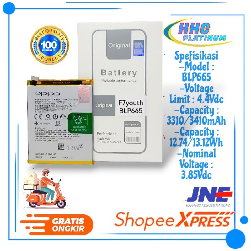 BATRE BATERAI BATTERY OPPO F7 YOUTH BLP665 ORIGINAL 100%