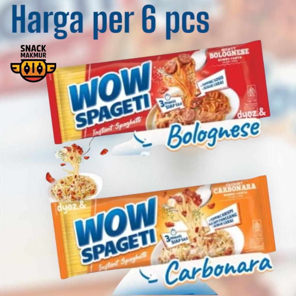 

MIE WOW SPAGETTTI 2 VARIAN RASA BOLOGNESE & CARONARA HARGA PER 6 PCS