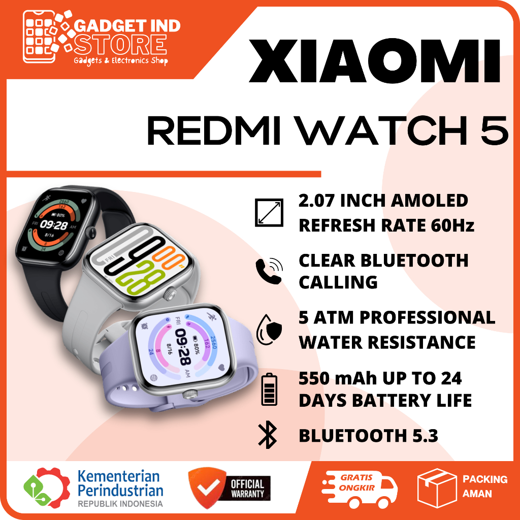 XIAOMI REDMI WATCH 5 GARANSI RESMI XIAOMI REDMI WATCH 5 SMART WATCH
