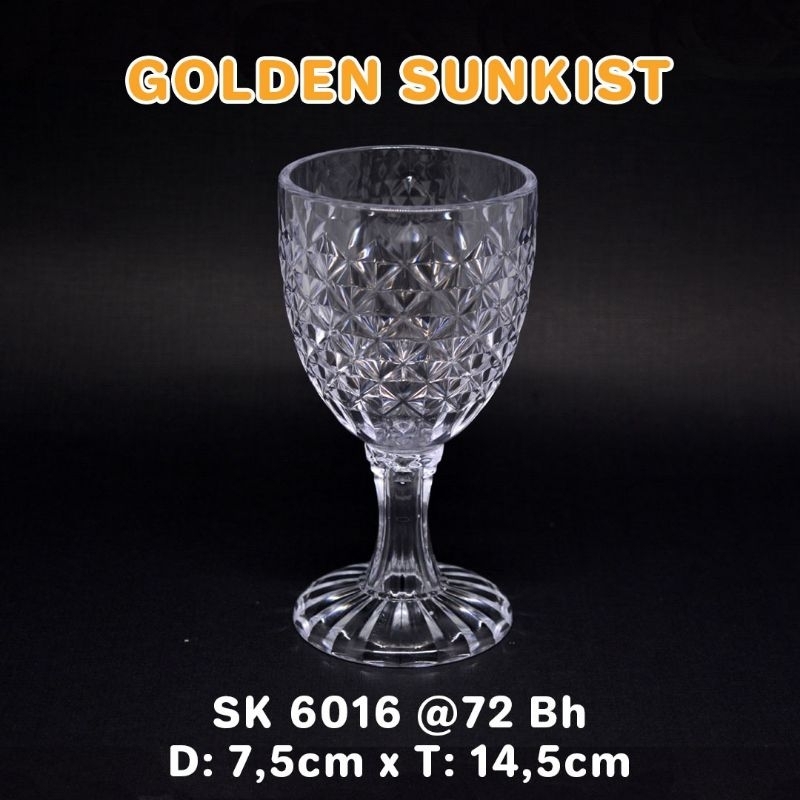 Gelas Sloki Acrilic 6pc Bening Mirip Kaca Golden Sunkist  SK6016