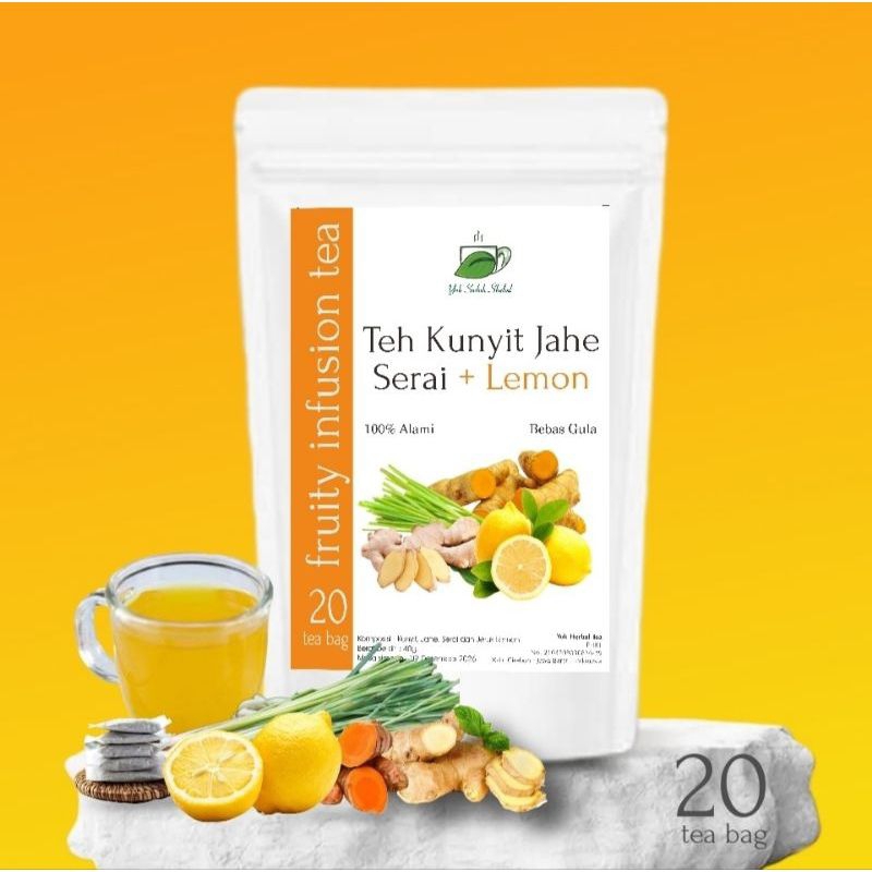 

MAR Teh Kunyit,Jahe Dan serai(Tumeric,Ginger with Lemongrass Tea) isi 20 Tea Bag