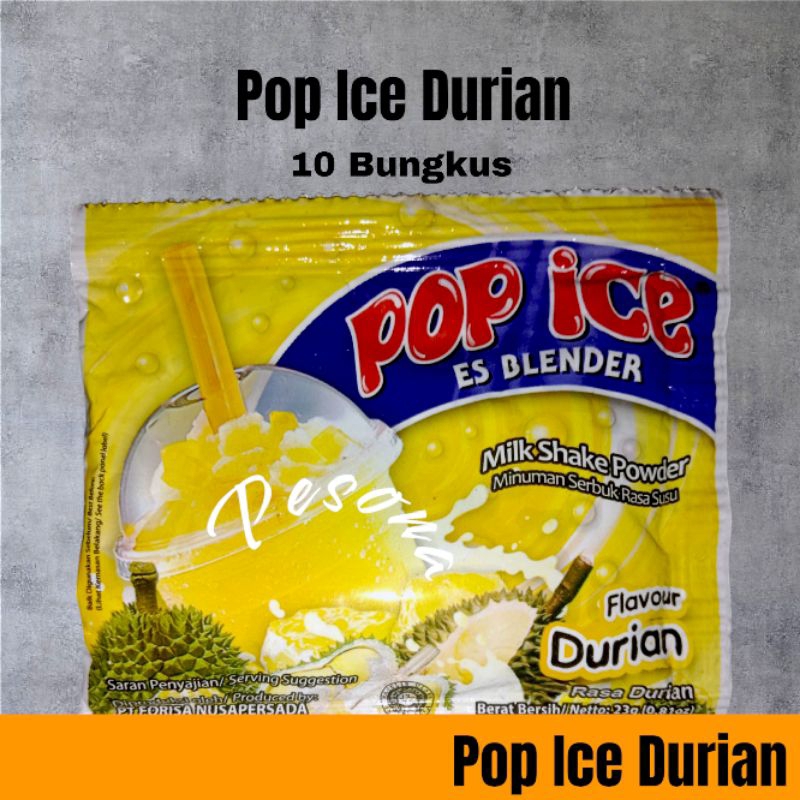 

Pop Ice Durian 1 Renceng 10 Bungkus Pop Es rasa durian pop ice rasa buah Milkshake Durian Bubuk minuman rasa durian Minuman boba