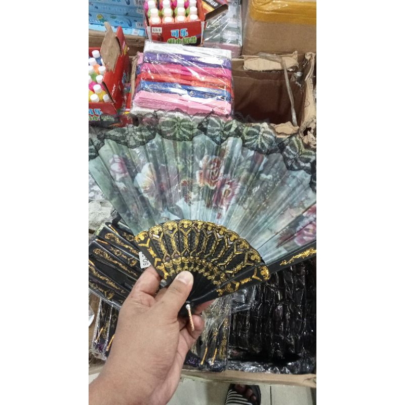 kipas Spanyol hitam/sovenir kipas Spanyol