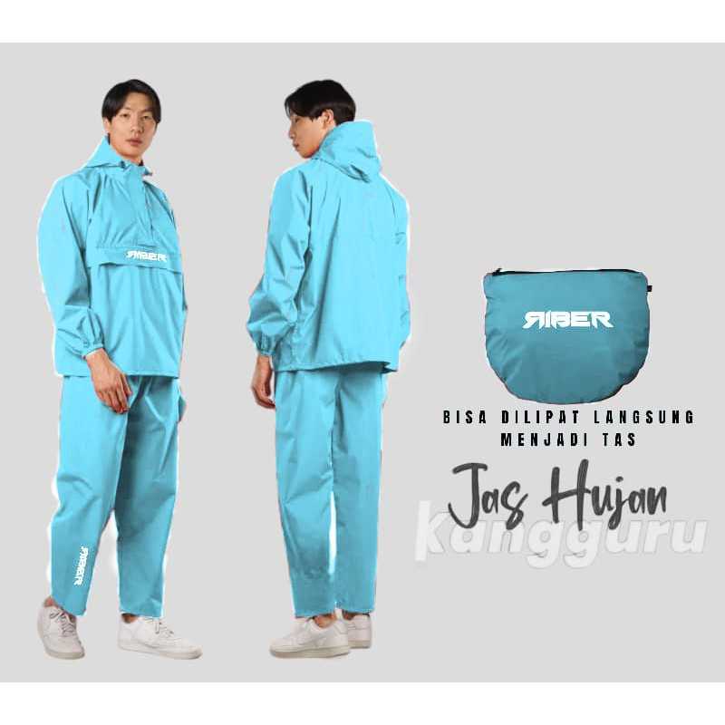JAS HUJAN RIBER ORIGINAL BLUE SERIES / JAS HUJAN MOTOR ANTI BOCOR / JAKET HUJAN MOTOR / JAS HUJAN NA