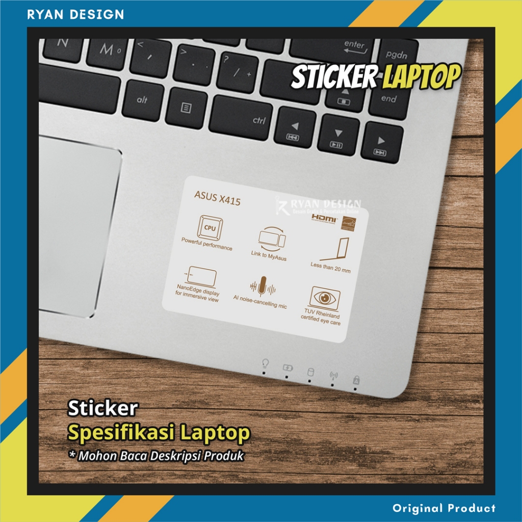 Stiker Logo Laptop Stiker Spesifikasi Fitur Laptop Stiker Nvidia RTX GTX Intel Amd (Asus X415)