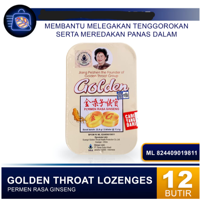 

GOLDEN THROAT LOZENGES GINSENG // Permen Pelega Tenggorokan