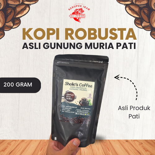 

Kopi Robusta Gunung Muria Pati 200gr - Kopi Bubuk Asli - Sholic's Coffee