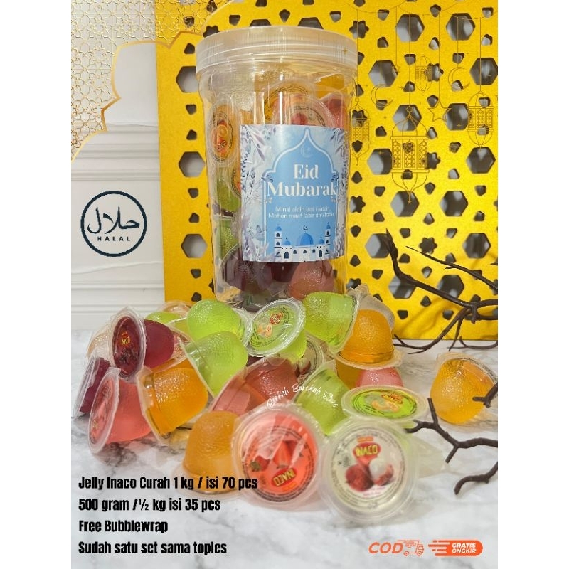 

Jelly Jeli Inaco Curah MIX Kemasan Toples 1KG Aneka Rasa Buah Murah Gratis Ongkir Jajan Ramadhan