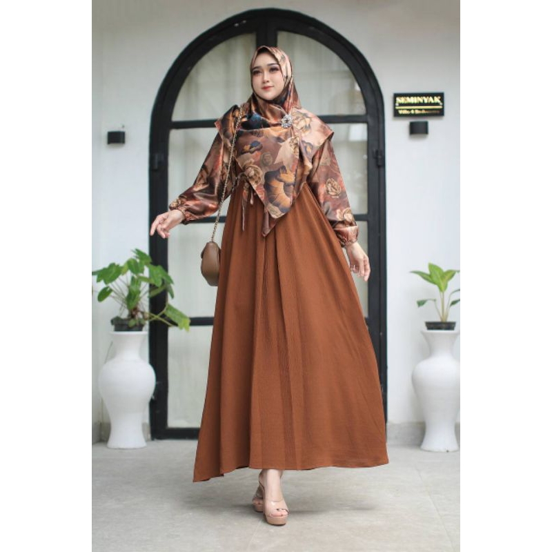 Gamis RAUDHA SET rekomendasi gamis lebaran