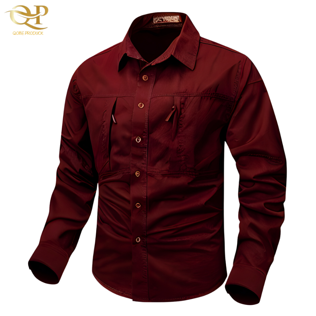 Kemeja Tactical Merah Maroon Lengan Panjang / Kemeja Tactical / Kemeja Pria / Kemeja Hitam / Kemeja 