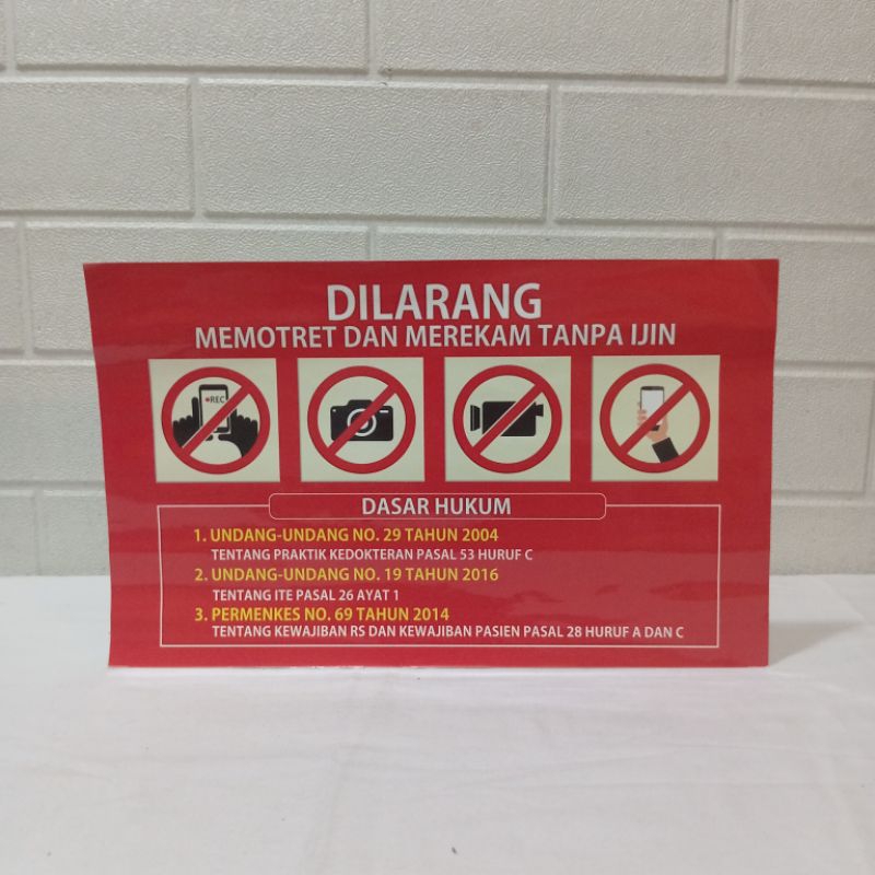 Stiker Dilarang Memotret / Stiker Peringatan Dilarang Memotret / Stiker Larangan Memotret
