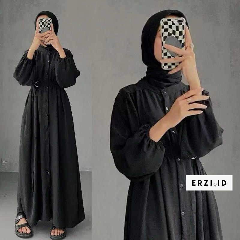 GAMIS KAYLA CRINKLE AIRFLOW POLOS | DRESS CRINKLE POLOS BUSUI | BAJU GAMIS LEBARAN VIRAL/BAJU GAMIS 