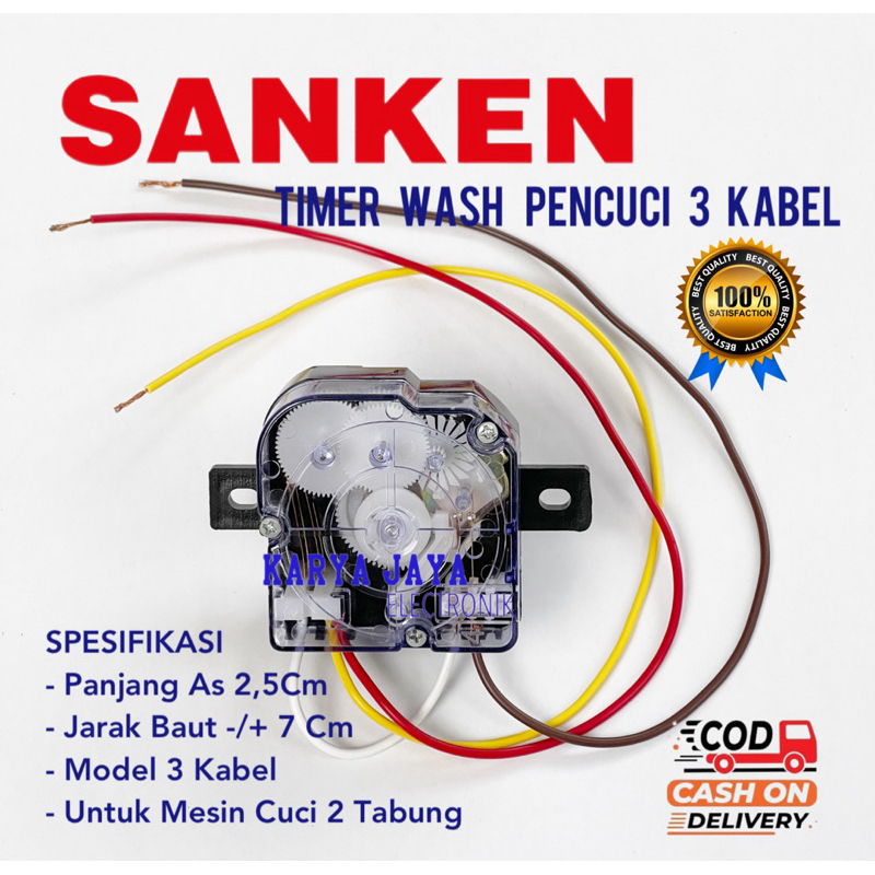 TIMER WASH MESIN CUCI SANKEN 2 TABUNG 3 KABEL / TIMER MESIN CUCI SANKEN