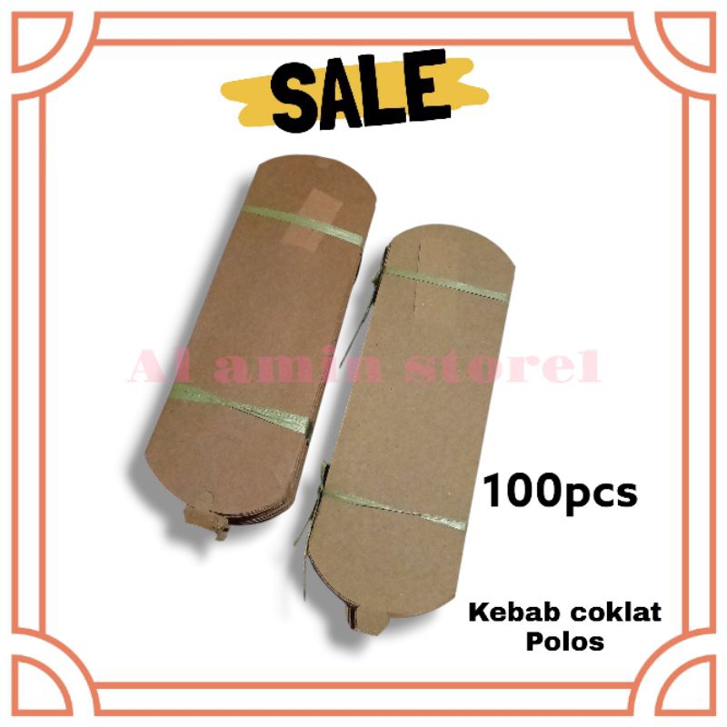 

Kemasan kebab coklat mini polos ukuran 21x8cm