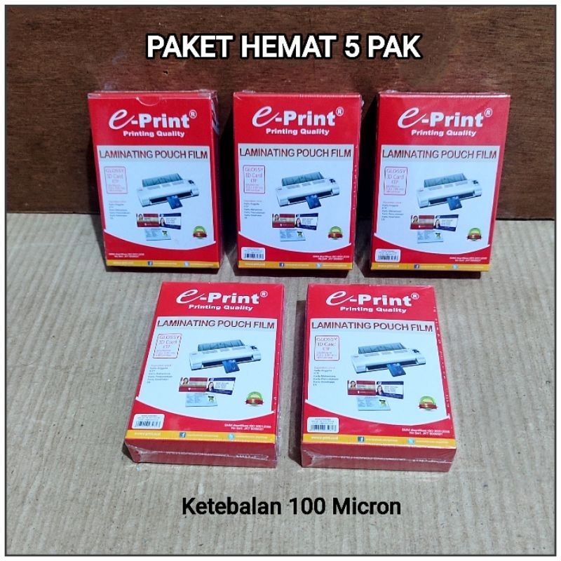 

( PAKET 5 Pak ) Plastik Laminating Ktp 100 Micron EPRINT