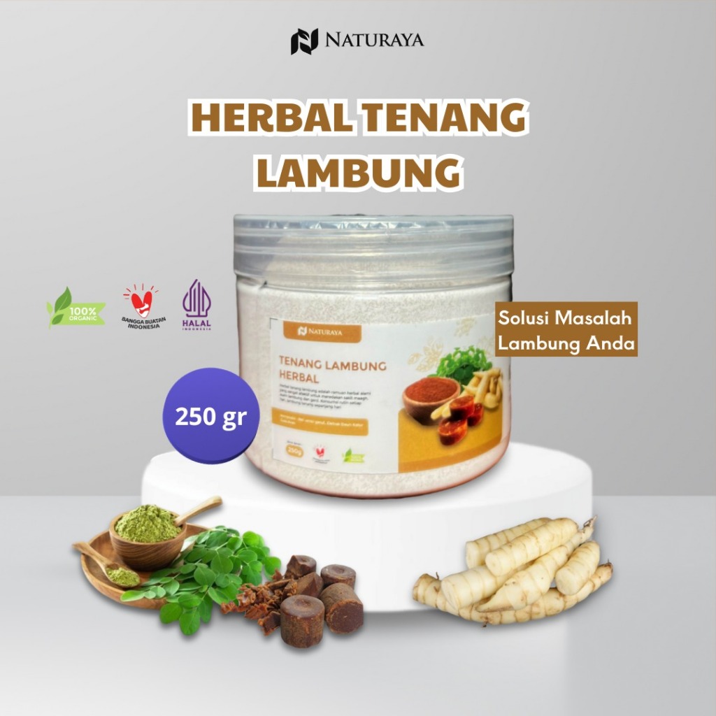 

Minuman Herbal Berkhasiat untuk atasi Asam Lambung/GERD/Maag | Original 100% - Naturaya Tenang Lambung 250gr (bukan fimory)
