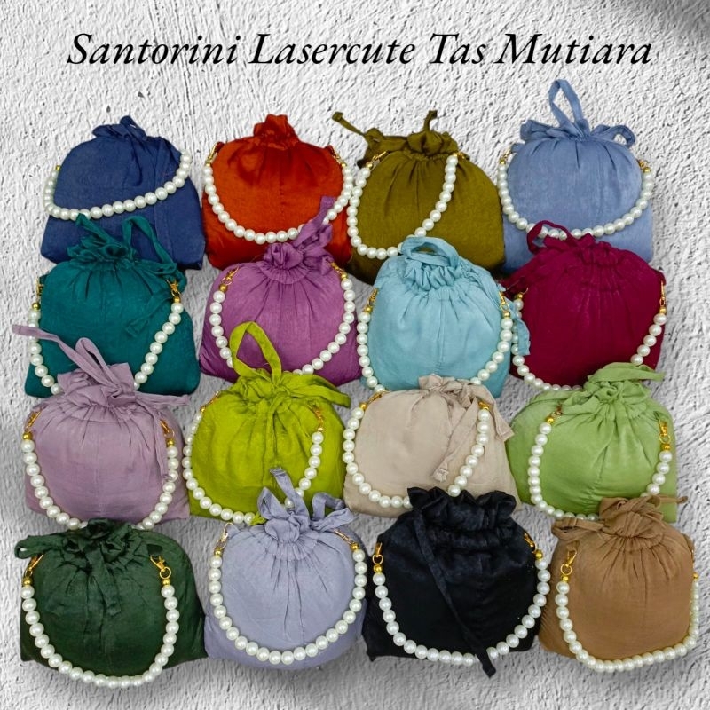 MUKENAH SANTORINI LASERCUT PREMIUM TAS MUTIARA/MUKENAH PREMIUM LEBARAN 2025/ MUKENAH TRAVELING