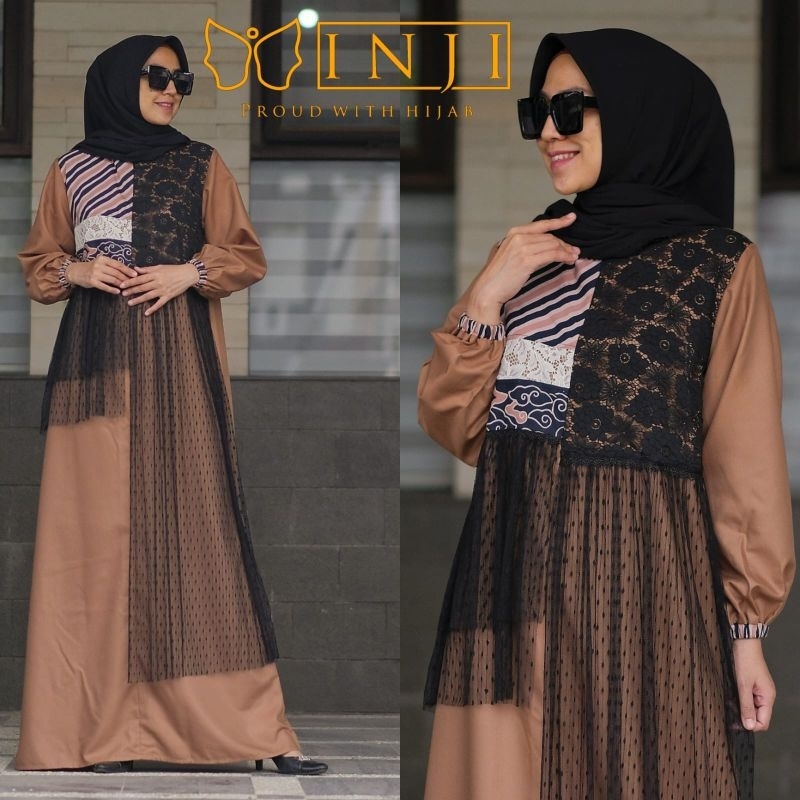 SOVIA DRESS by inji original|| dress mix batik+ ada tilenya