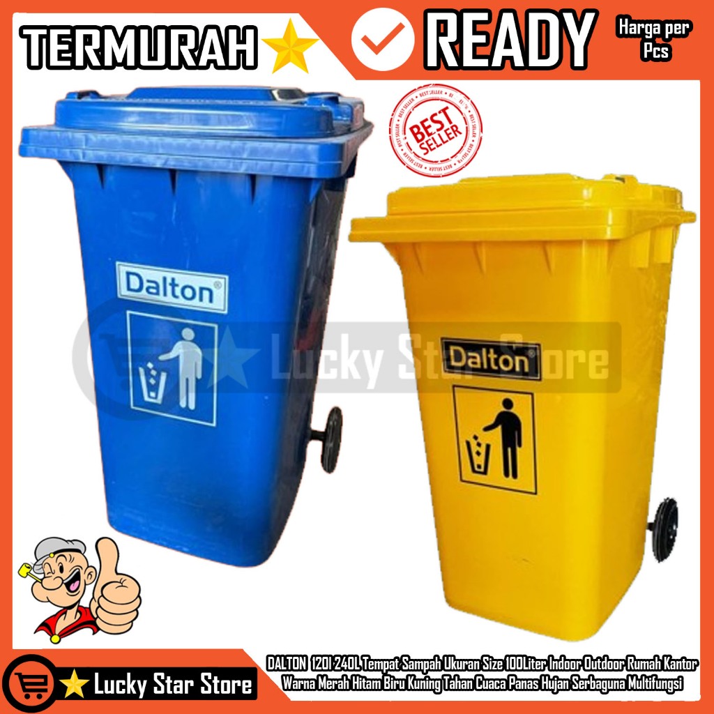 [Instant] DALTON Tong 120l 240L Tempat Sampah Ukuran Size 100 Liter 120 240 100L Indoor Outdoor Ruma