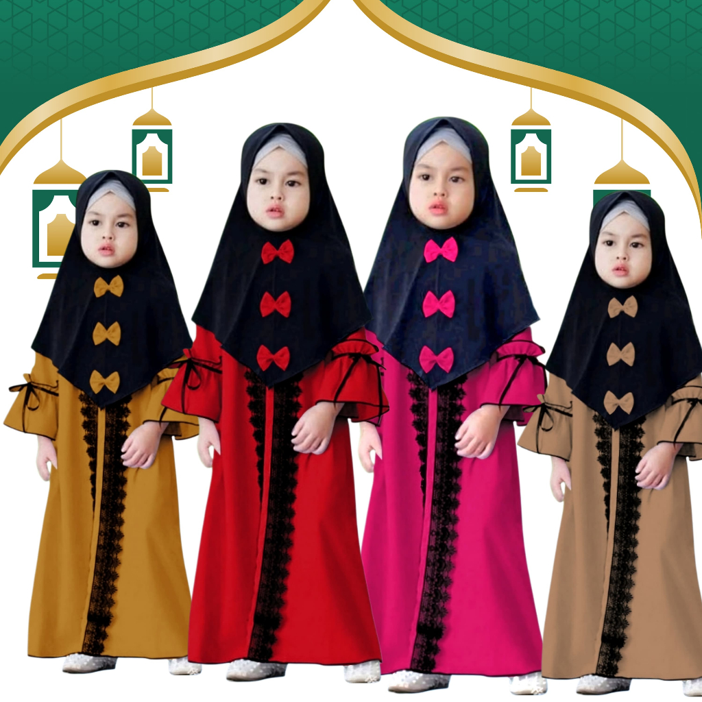 17125 - BRENDA SYARI KIDS BAJU MUSLIM ANAK PEREMPUAN PAKAIAN GAMIS KIDS TERMURAH TERBARU KEKINIAN