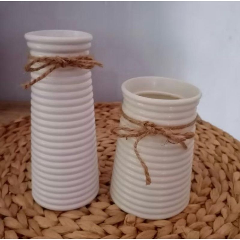 vas bunga putih pot melamin