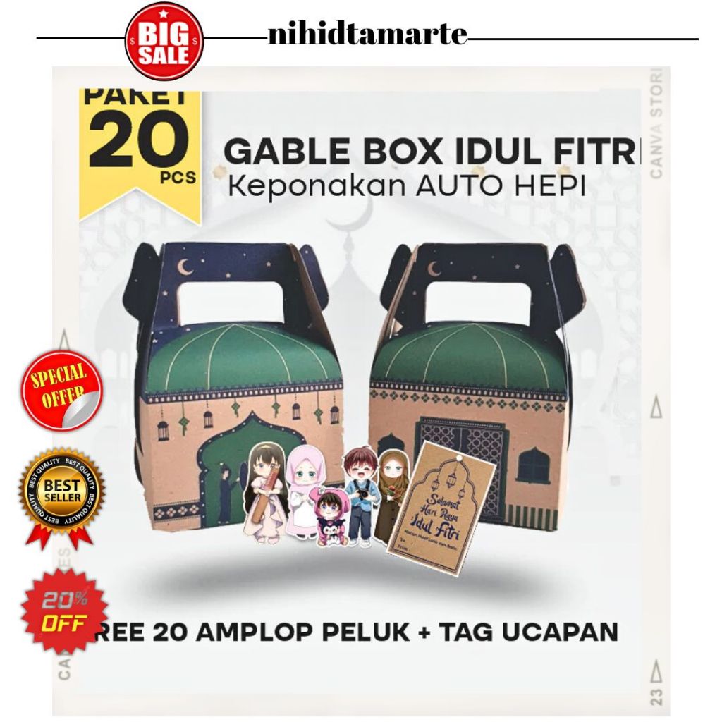 

Box Hampers Idul Fitri 20 Pcs Mini Box hampers lebaran, cocok buat kotak BOX THR ponakan/ ampers box Puding, cookies, jar, minuman kaleng, mug, dll