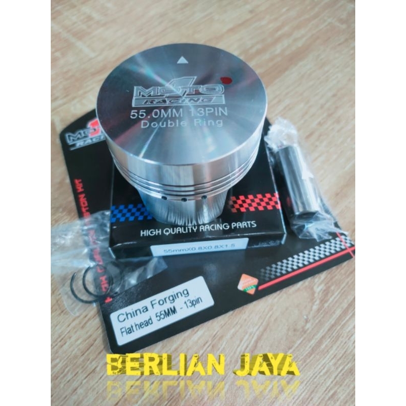 seher/piston kit moto 1 forged uk 53,5/54/54,5/55/55,25/56 pin 13 buat motor beat/supra/jupiter z/re