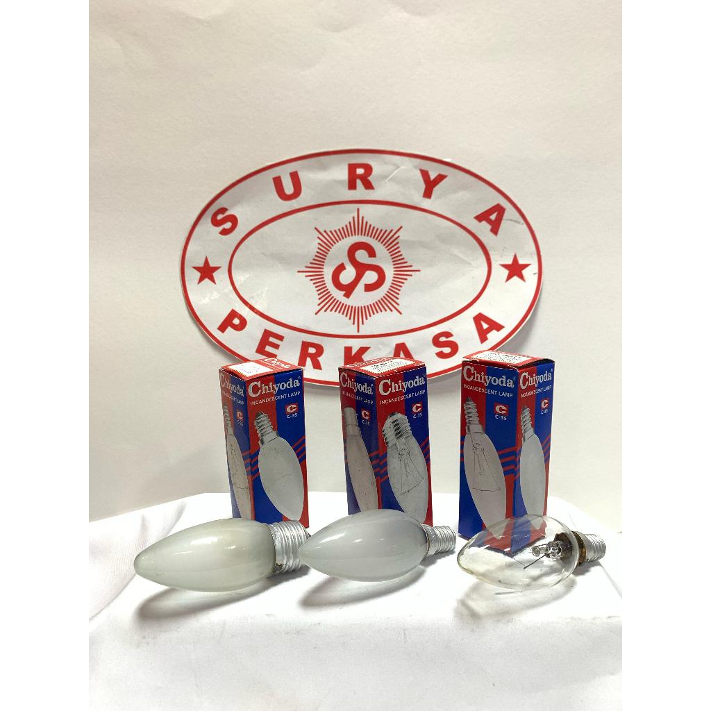 Surya Perkasa Lampu Lilin Pijar Chiyoda C-35 E14/E27 Lampu Bohlam Pijar Chiyoda Incandescent Lamp Cl