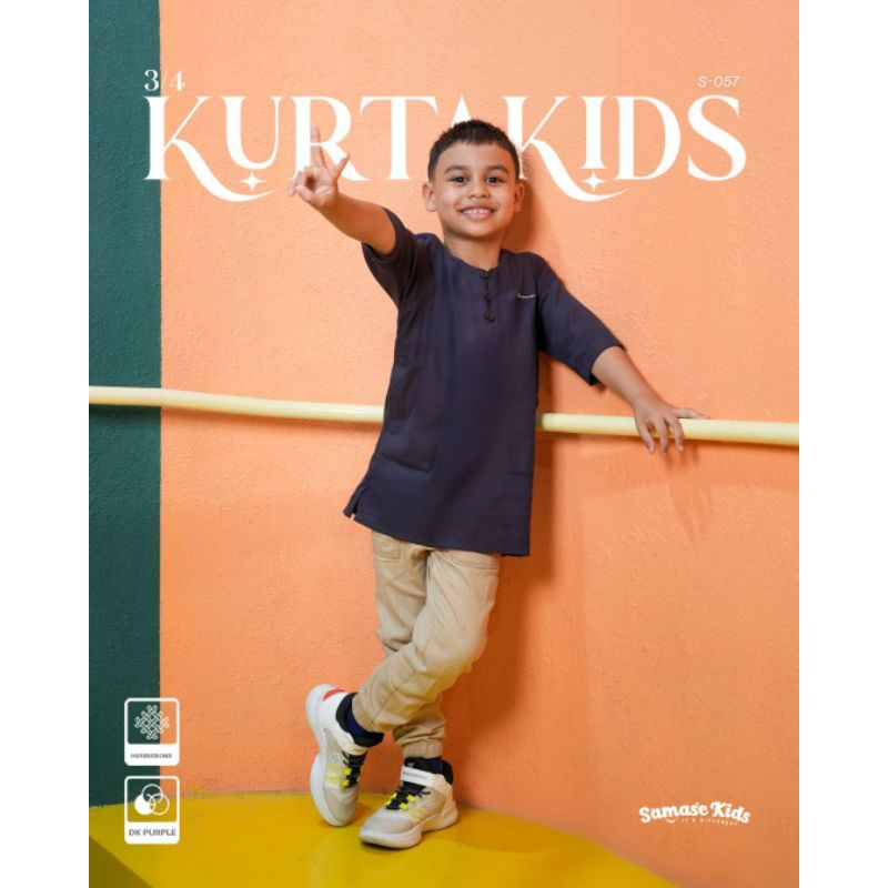 SAMASE S057 Kurta Kids 3/4S Kurta Anak lengan 3/4