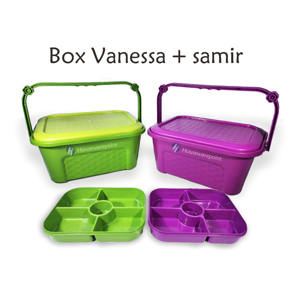 1 lusin (12 set) Box plastik hajatan vanessa / box berkat / box acara  (VANESSA DX + SAMIR)