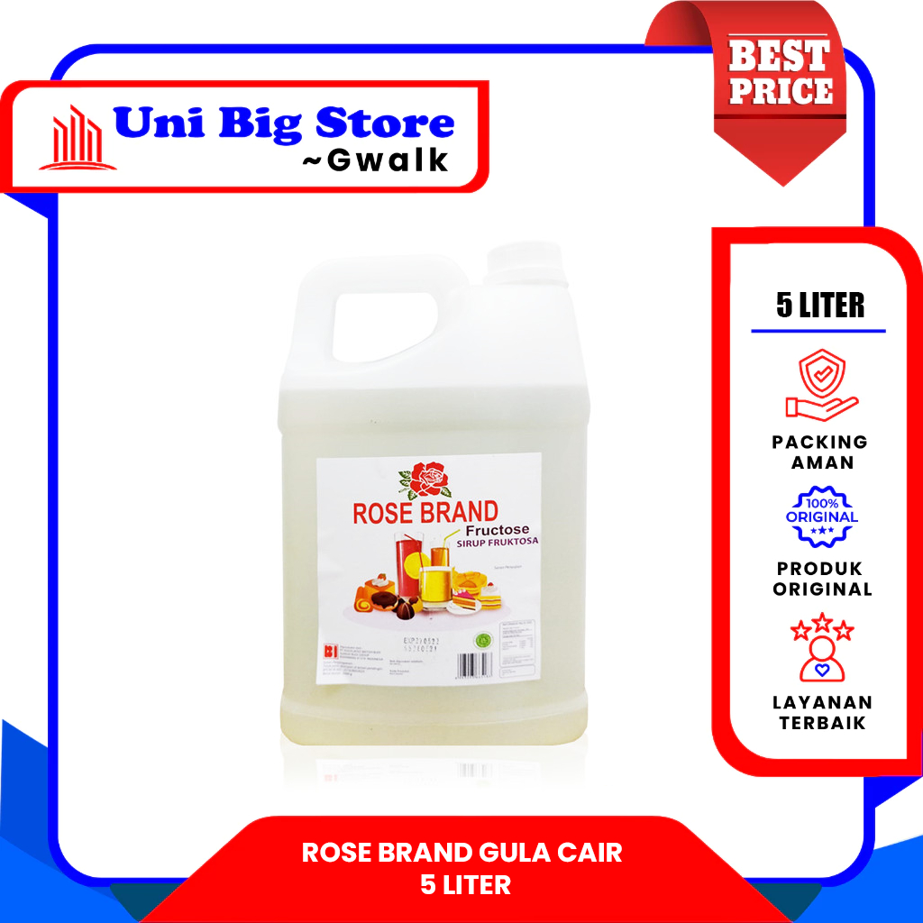 

ROSE BRAND GULA CAIR FRUCTOSE SIRUP FRUKTOSA JERIGEN - 5 Liter