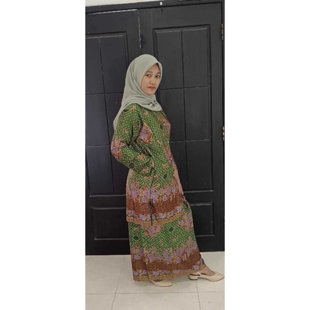 SETELAN MUSLIMAT BATIK KOIN SUTRA/ SERAGAM MUSLIMAT BATIK