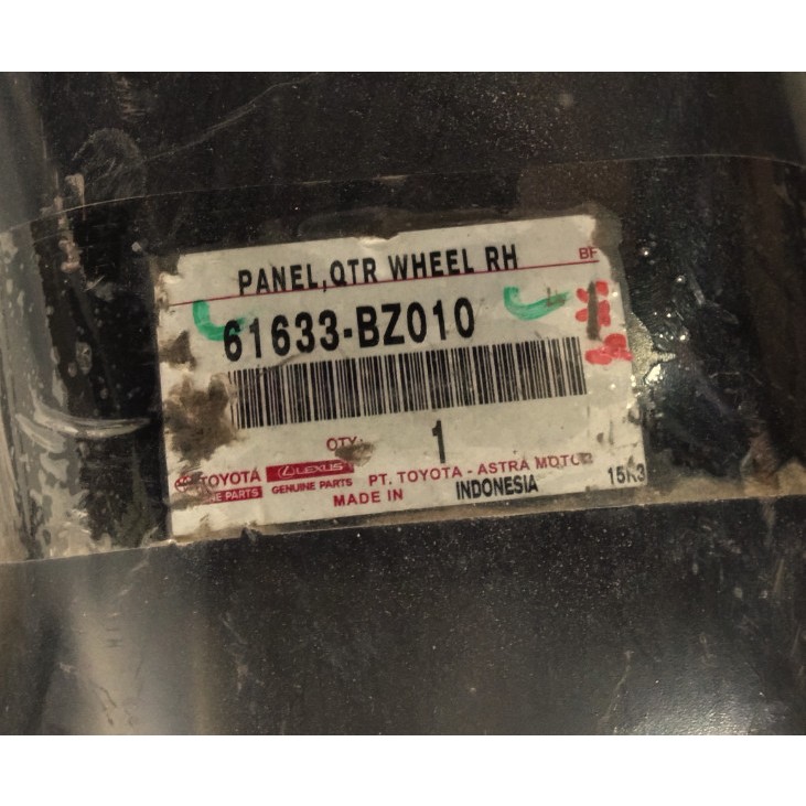 Panel Quarter Wheel Dalam Kanan Avanza All New