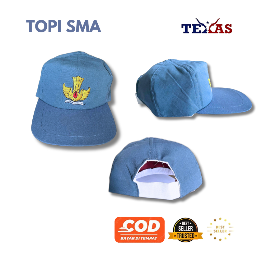 TEXAS TOPI SMA / TOPI SEKOLAH / TOPI SMA KUALITAS PREMIUM