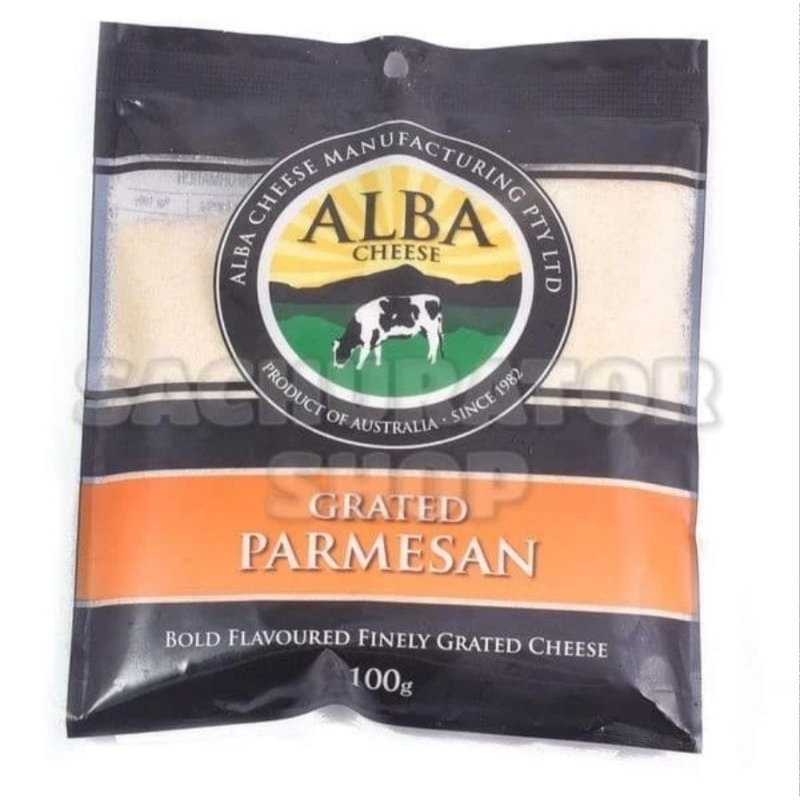 

Alba Cheese Keju Parmesan Parut Impor Import Australia Grated Parmesan Cheese