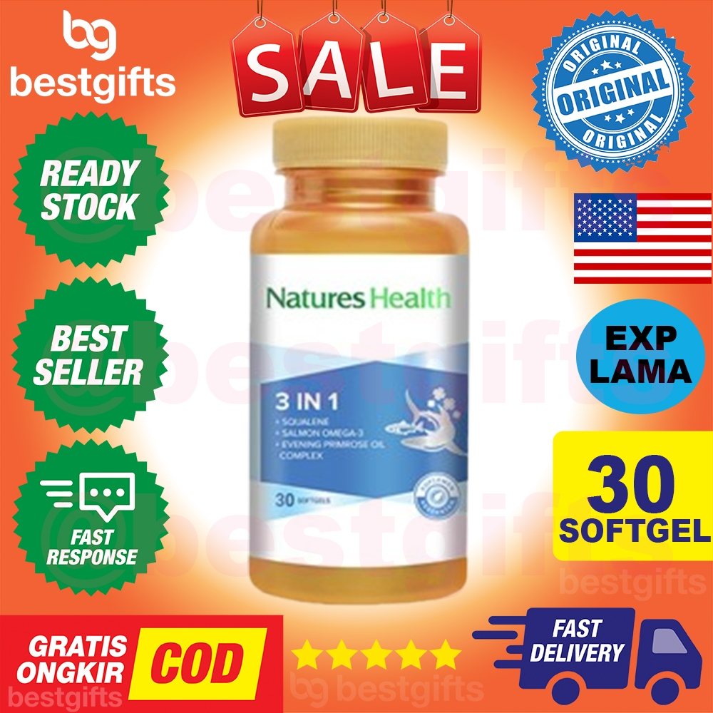 NATURE'S NATURES NATURE HEALTH SQUALENE OMEGA EPO 3 IN 1 OMEGA 369 SALMON FISH KRILL OIL 30 KAPSUL