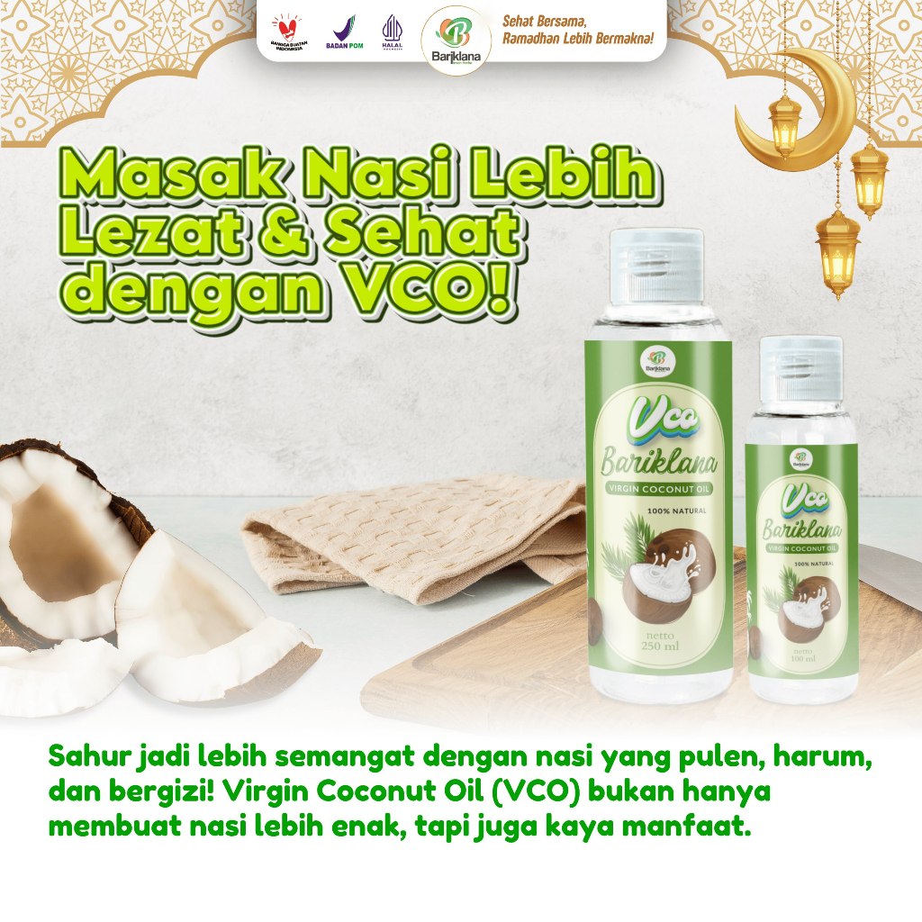 

Minyak Kelapa VCO Oil Bariklana untuk Memasak Kemasan 100ml
