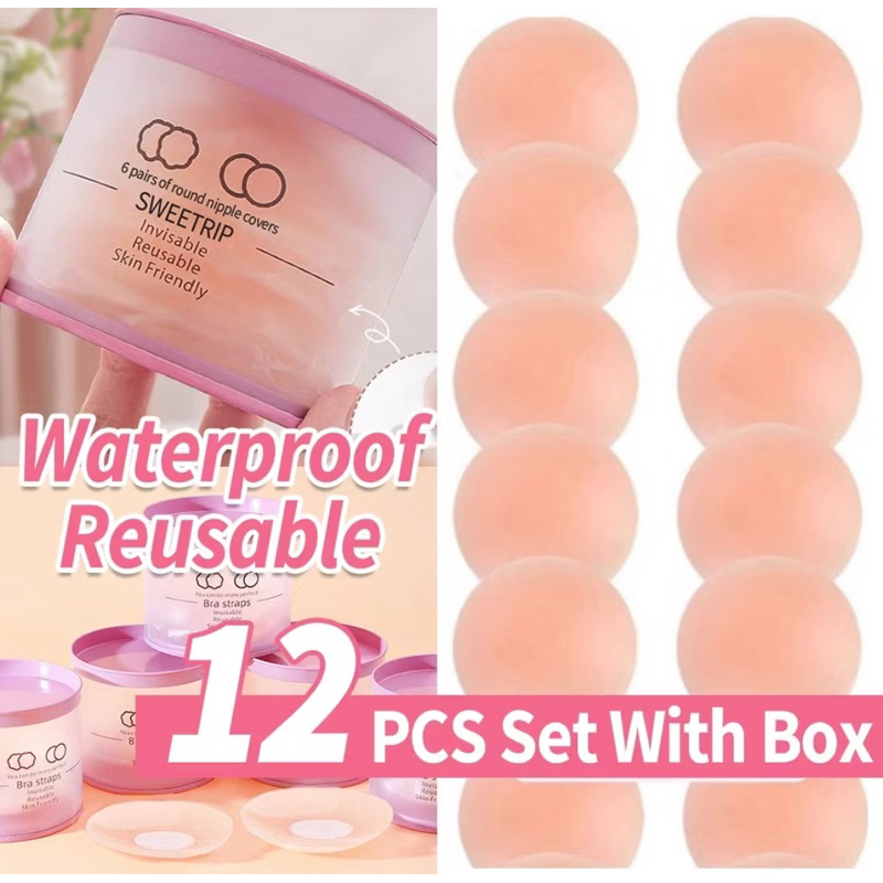 SWEETRIP BRA Nipple PAD Cover Self adhesive Nipple pad Silicone Pad Silicon Bra Penutup Puting Susu 