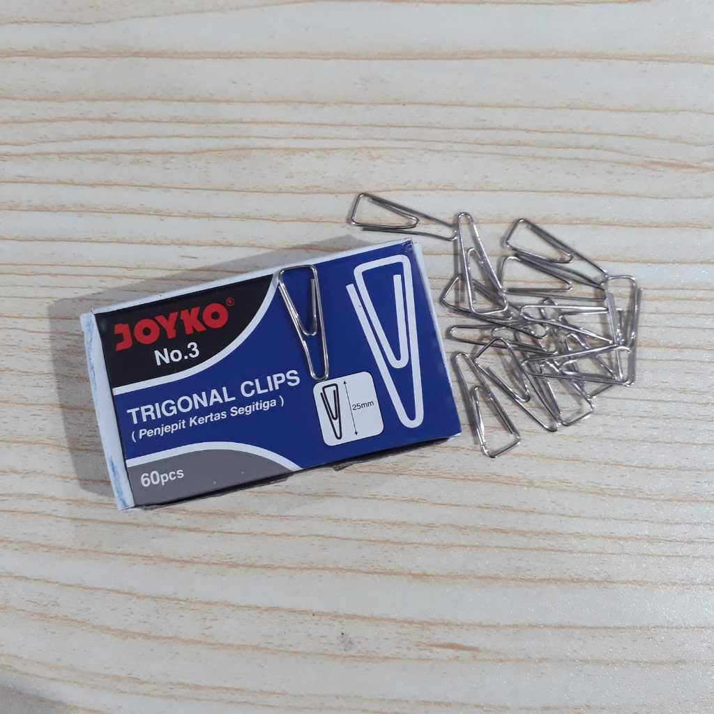 

trigonal clips joyko no. 3, penjepit kertas no. 3