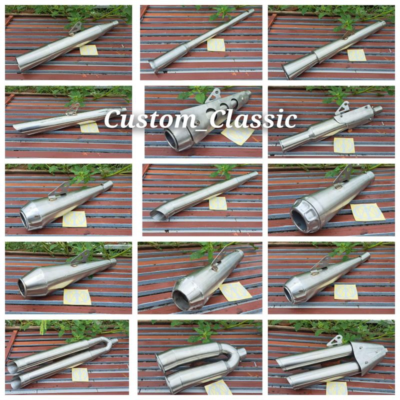 Knalpot Motor Custom Japstyle Classic Tiger Megapro Cb Gl Verza Scorpio Byson Thunder