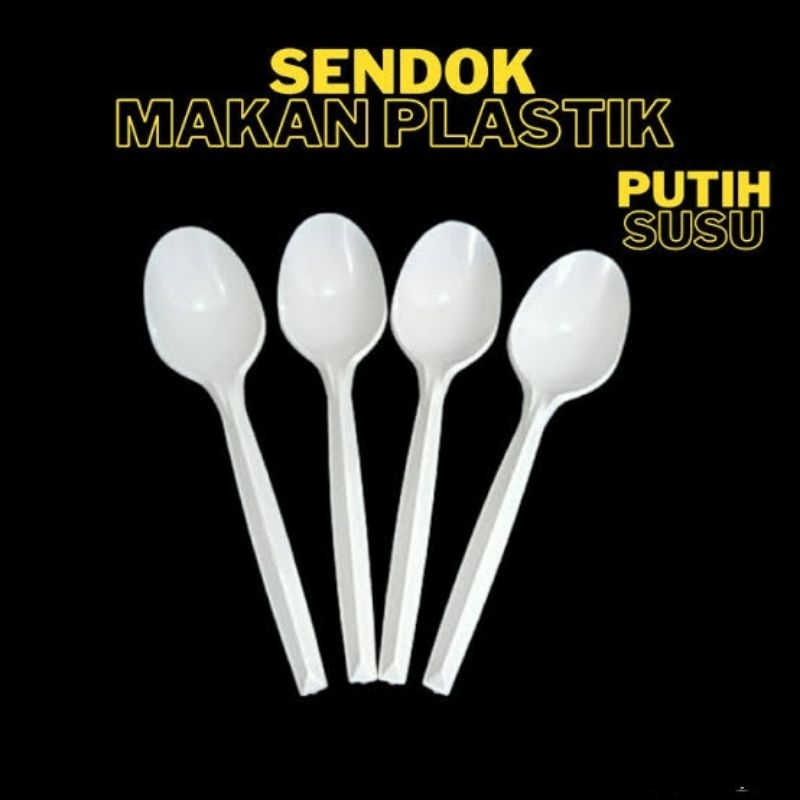 Sendok Makan/sendok plastik Putih Susu @100pcs
