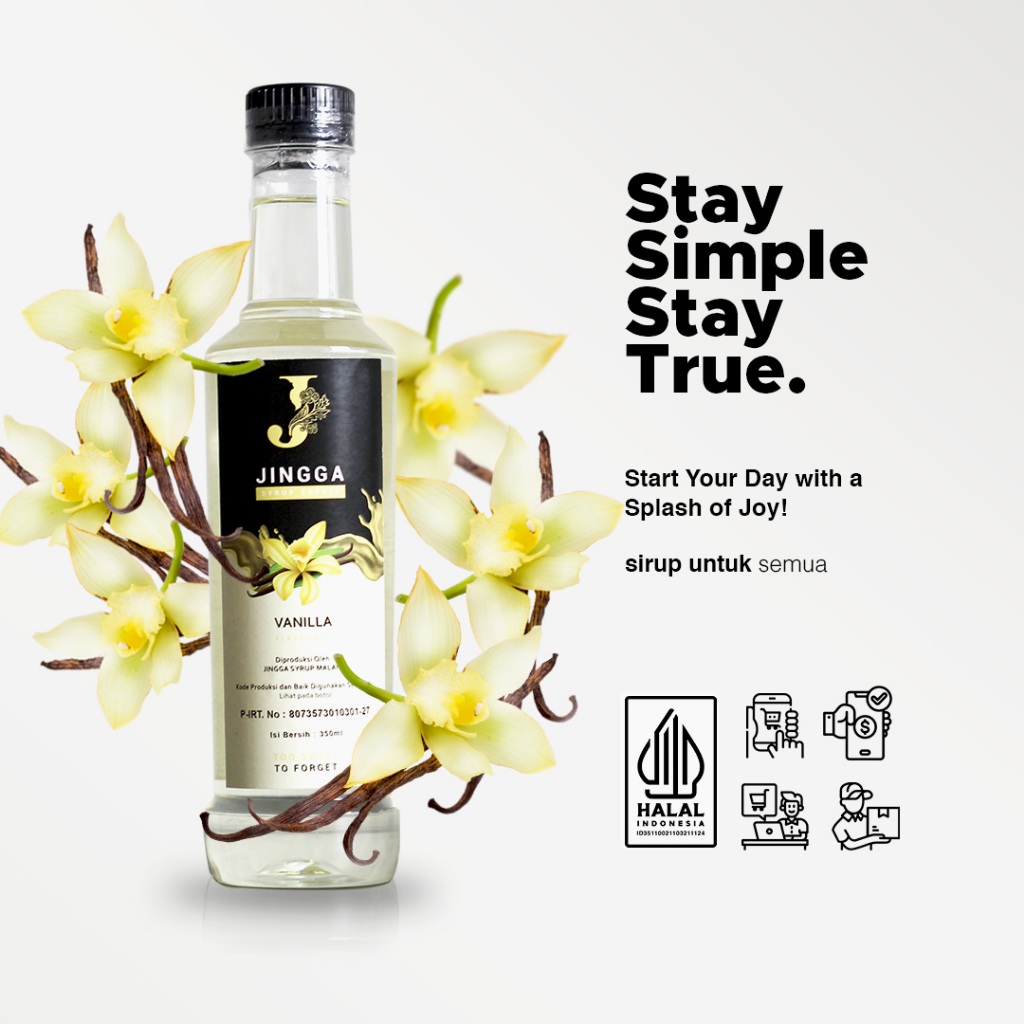 

JINGGA Vanilla Syrup 350 ml - Sirup Vanilla Untuk Coffee Latte Mocha Smoothie