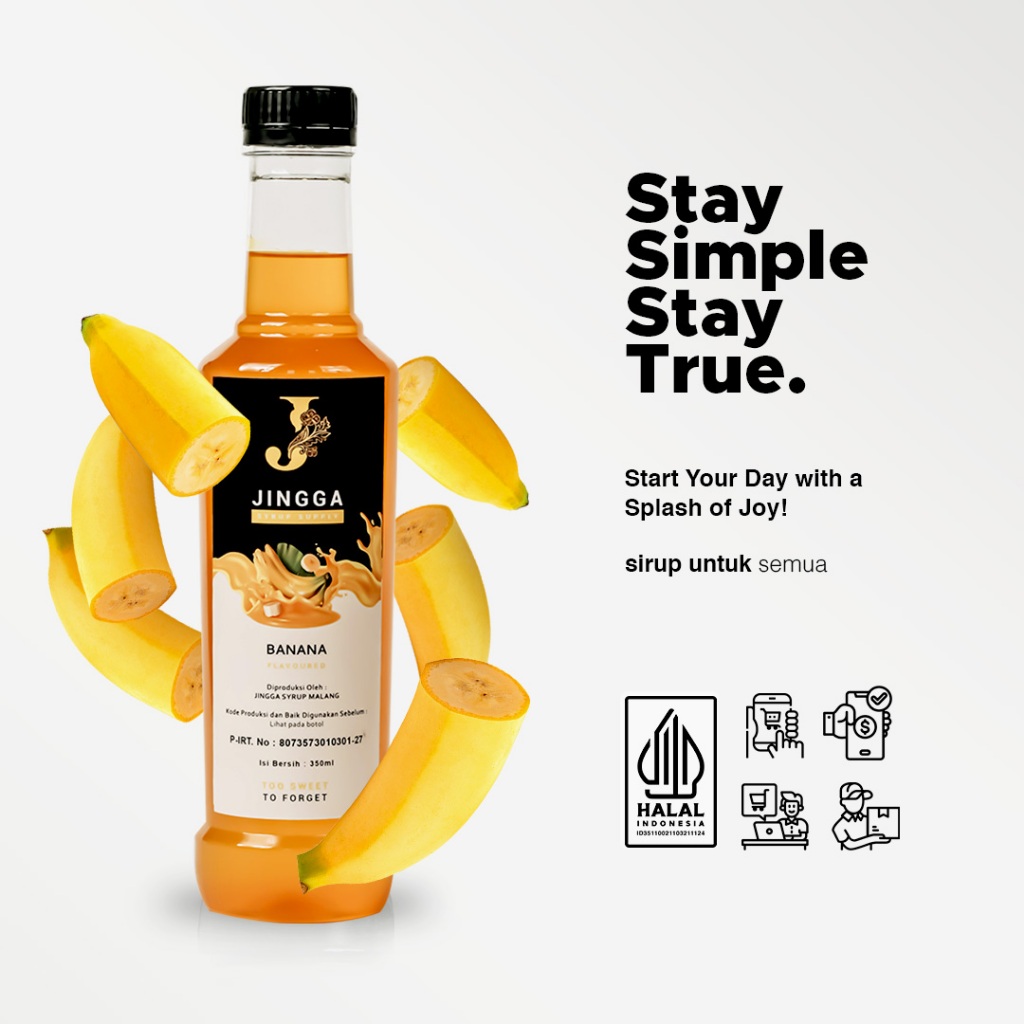 

JINGGA Banana Syrup 350 ml - Sirup Flavour Banana Untuk Coffee Mocktail Cocktail