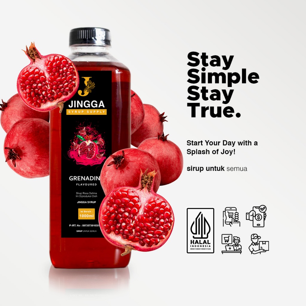 

JINGGA Grenadine Syrup 1000 ml - Sirup Flavour Grenadine Untuk Mocktail Cocktail Smoothies