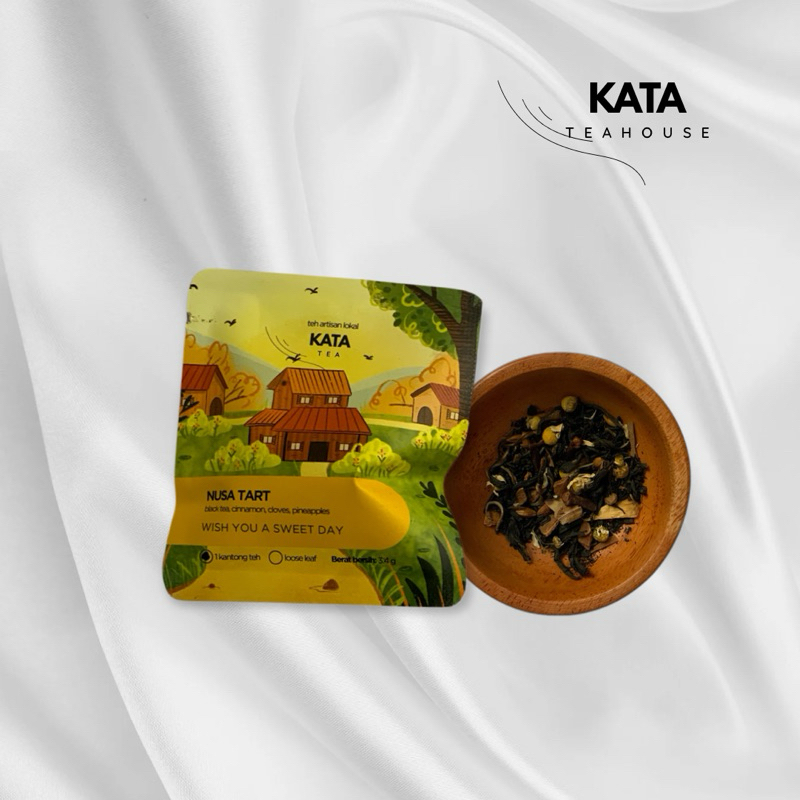 

KATA Tea - Teh hitam, cengkih, kayu manis, nanas, roasted barley | Artisan Tea | Tea Blend | Tea sachet | Tea bag | Nastar tea